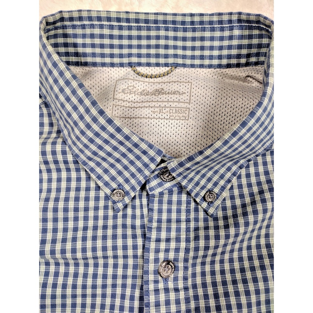 EDDIE BAUER MENS XL CLASSIC LONG SLEEVE SHIRT PLAID BUTTON